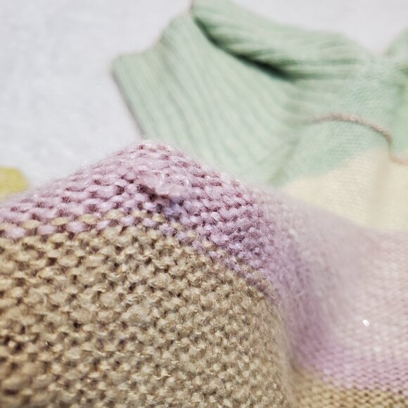 Anthropologie Ee:Some Metallic Turtleneck Fairy Bohemian Cropped Knit Sweater M - Picture 7 of 9